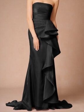Cressidia Black Strapless Gown